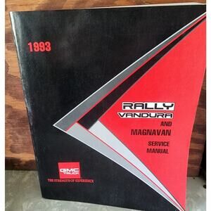 1993 GMC Rally Vandura and Magnavan OEM Dealer Service Manual X-9357
